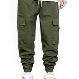 Erenchino Men Mid Rise Cargo Joggers With Four Pockets-image-86
