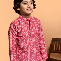 PRINTCULTR Boys Bandhani Printed Regular Kurta with Pyjamas image 2