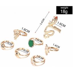 Arzonai Set of 7 Boho Stackable Knuckle Vintage Snake Finger Ring Set image 3