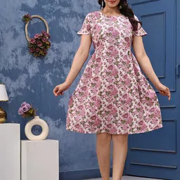 Cloth Bites Women Ethnic Motifs Print Tie-Ups Fit and Flare Dress-picture-41