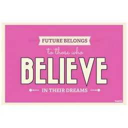 Inephos Pink & White Typography Printed Wall Poster-36