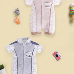 BABY GO Infant Boys Pack Of 2 Printed Pure Cotton Rompers-picture-48