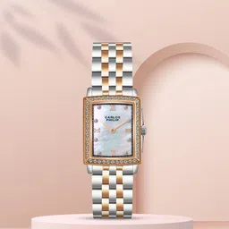 CARLOS PHILIP Women Brass Embellished Dial & Stainless Steel Bracelet Style Straps Analogue Watch S04029-4-image-94