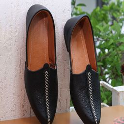 KRITARTH Men Textured Leather Mojaris-image-87