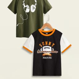 Dagcros Boys Printed Pure Cotton T-shirt - 2Nos-image-6
