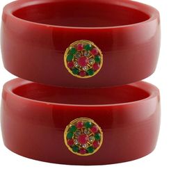 Vidhya Kangan Red Plastic Bangles-image-36