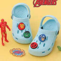 Disney By Yellow Bee Boys Marvel Avenger Clogs with Iron Man & Captain America Charm-40