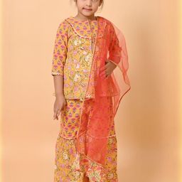 JEXPORT Girls Khaki Pure Cotton Clothing Set-image-0