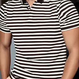 VIMAL JONNEY Men Striped Polo Collar Pockets T-shirt-image-34