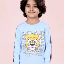 KiddoPanti Boys Graphic Printed Round Neck Pure Cotton T-shirt-picture-3