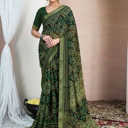 KALINI Bandhani Zari Pure Chiffon Bandhani Saree-picture-26