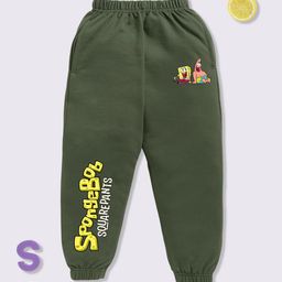 YK X Minute Mirth Boys Spongebob Printed Mid-Rise Joggers-image-87