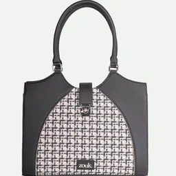 ZOUK Women Textured Structured Buckle Detail Shoulder Bag image 2