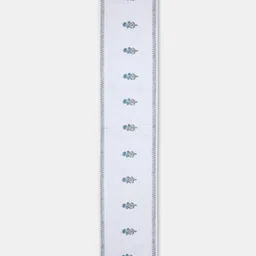 Fabindia White & Blue Applique Embroidered Cotton Table Runner-46