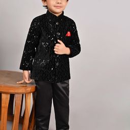 BAESD Boys Embroidered Jodhpuri Two Piece Suit-image-65