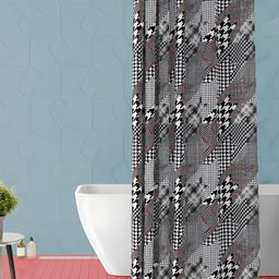 ArtzFolio White & Black Printed Waterproof Shower Curtain-image-48