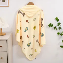 MeeMee Orange & Yellow Printed Cotton 300 GSM Bath Towel-14