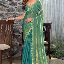Mitera Beads and Stones Satin Saree-58