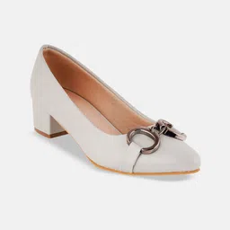 DressBerry Colourblocked PU Block Mules with Buckles-14