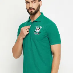 GET GOLF Men Polo Collar Applique T-shirt-image-98