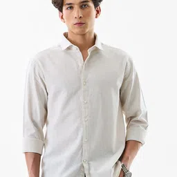 Snitch Men Pin Striped Cotton Linen Casual Shirt-image-50