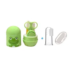 Joy Buzz Kids Set Of 2 Baby 4 In 1Nail Kit With Finger Brush - Green-7