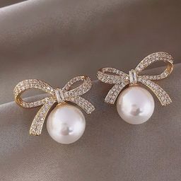 DIVASTRI Gold Plated Artificial Stones Studded And Beaded Quirky Korean Studs-12