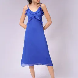 Freehand by The Indian Garage Co Women Shoulder Straps Ruffles Maxi Dress-48