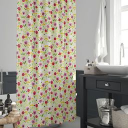 ArtzFolio Yellow & Pink Printed Waterproof Shower Curtain-image-77