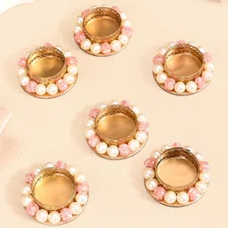 Nestasia Pink 6 Pieces Textured Tea Candle Holders-33