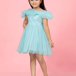 BAESD Flutter Sleeve Net Fit & Flare Dress image 4