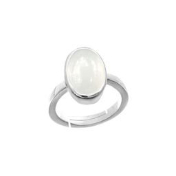 RRVGEM 15.25 KT 14.00 KT Rainbow Moon Stone Unheated Untreated Silver Plated Ring-image-5