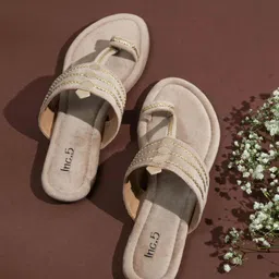 Inc 5 Women Ethnic One Toe Flats-picture-45