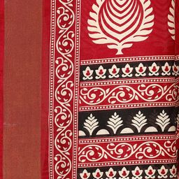 J 6 DESIGNER Ajrak Block Art Silk Block Print Saree image 3