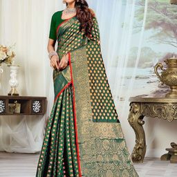 Anouk Rustic Ethnic Motifs Zari Banarasi Saree-picture-44