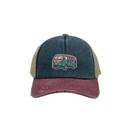 The Tie Hub Unisex Colourblocked Old Van Logo Trucker Cotton Baseball Cap-picture-34