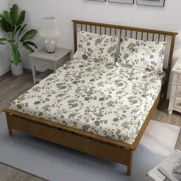 SWAYAM White & Green Floral Bedsheet with 2 Pillow Covers-image-15