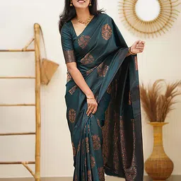 AMRUTKALA SAREES Ethnic Motifs Woven Design Banarasi Saree-image-86