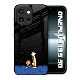 QRIOH Unisex OnePlus 13s 5G Cartoon Characters Night Sky Star Shockproof Glass Back Case-picture-3