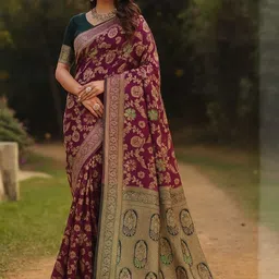 Moda Rapido Purple Woven Design Silk Cotton Kanjeevaram Sarees-picture-44