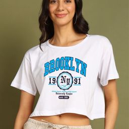 Moda Rapido Women Printed Drop-Shoulder Sleeves Bio Finish Raw Edge T-shirt-image-21