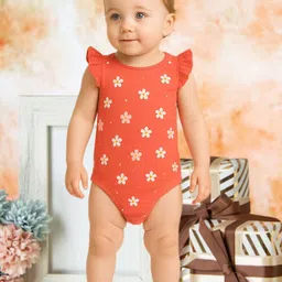 FASHION GRAB Infants Floral Printed Pure Cotton Round Neck Bodysuits-image-71
