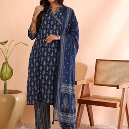 YASH GALLERY Ethnic Motifs Printed Regular A-Line Kurta With Trouser With Dupatta-54