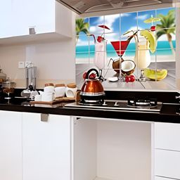 INDIAN ROYALS Blue & Grey Beach View Printed Self-Adhesive & Durable Wall Sticker-image-46