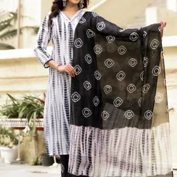 all about you Women Floral Embroidered Regular Patchwork Kurta with Trousers & With Dupatta-image-34