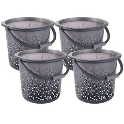 Aura Black 4 Pieces Geometric Printed Bucket - 18 L Each-9