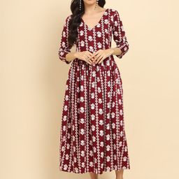 DHAKRE FASHION Women Floral Printed Mirror Work Anarkali Kurta-picture-20