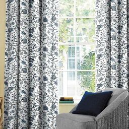 CASABLEU Blue Set of 2 Geometric Door Curtain-image-28