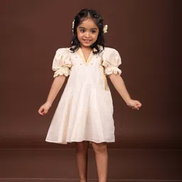 MIRALI Girls Solid Self Design A-Line Dress-image-56