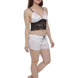 GuSo Shopee Women White Nylon Baby Dolls-picture-3